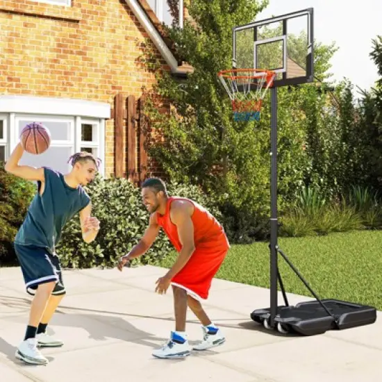 Costway 3.3-10 FT Portable Basketball Hoop Outdoor with Shatterproof Backboard & Wheels image {1}