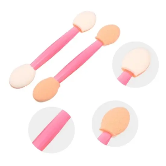 Unique Bargains Short Sponge Dual Sides Eye Shadow Makeup Brushes Applicator Pink 25 PCS image {2}