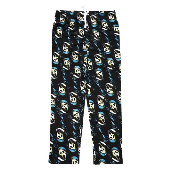 Scream Ghostface Repeat Print Men's Black Sleep Pajama Pants image {5}