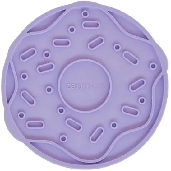 Dexypaws Enrichment Lick Mat: Lilac Donut Delight - Grooved Silicone image {7}
