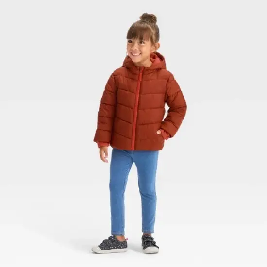 Toddler Puffer Jacket - Cat & Jack&trade; Brown image {2}