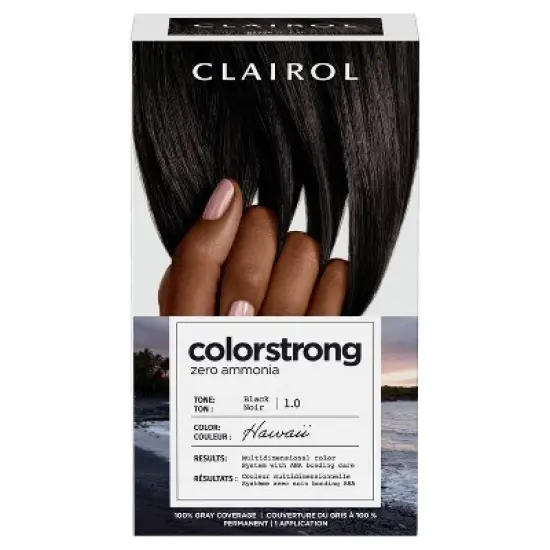 Clairol ColorStrong Ammonia Free Permanent Hair Color Dye Kit - 1 Black image {11}
