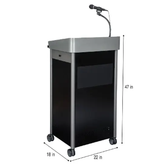 Greystone Lectern with Sound Lecture Podium Charcoal Slate - Hampden Furnishings image {8}