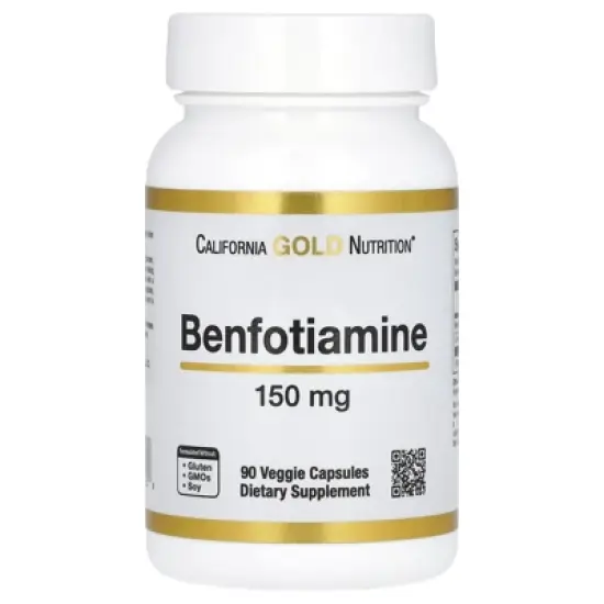 California Gold Nutrition Benfotiamine with L-Leucine, 150 mg, 90 Veggie Capsules image {5}