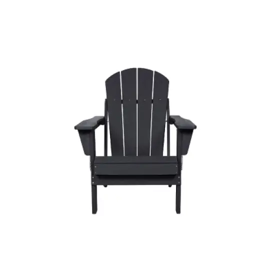 Folding Adirondack Chair,Composite Adirondack Chair With Dual Cup Holder,HDPE All-Weather Adirondack Chair For Patio-Cuddlewood image {2}