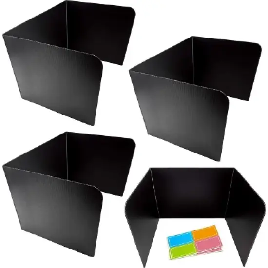 4E's Novelty 20pcs Black Plastic Desk Dividers &ndash; Privacy Folders for Students & Teachers, Must-Have Classroom Supplies image {8}
