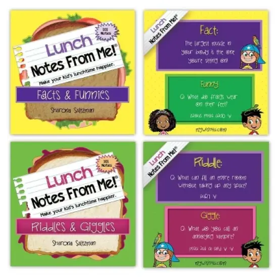 MyWish4U Back to School 2pk Kids' Lunch Box Notes, Facts and Funnies with Riddles and Giggles - 200 notes image {7}
