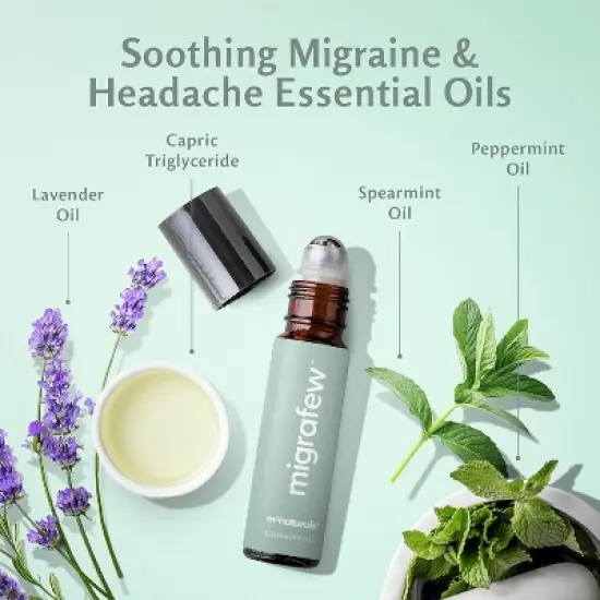 MigraFew Aromatherapy Migraine Roll On, Headache Relief Roll On with Peppermint, Spearmint & Lavender for Head Tension & Pressure, M3, .33 oz image {3}
