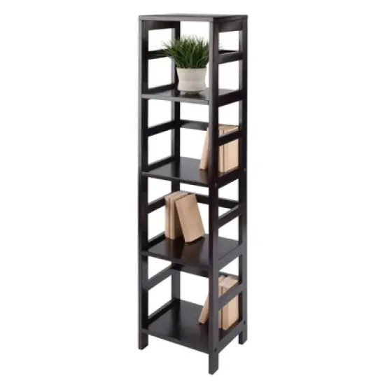55" 4 Section Narrow Bookshelf Espresso - Winsome image {5}