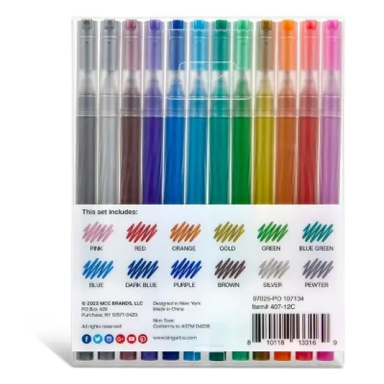 KINGART Gel Pens 12 Metallic Colors image {8}