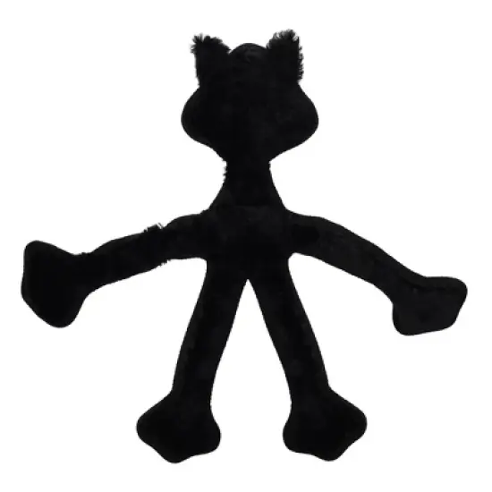 Multipet Skelerope Black Cat Interactive Plush Dog Toy - Black image {2}