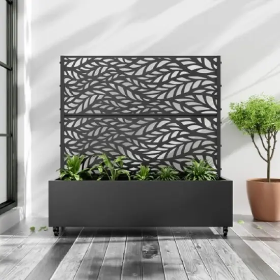PexFix Outdoor Metal Trellis with Planter Box in Leaf Pattern image {5}
