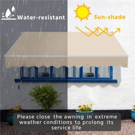 Yaheetech Patio Awning Adjustable Retractable Canopy Cover image {7}