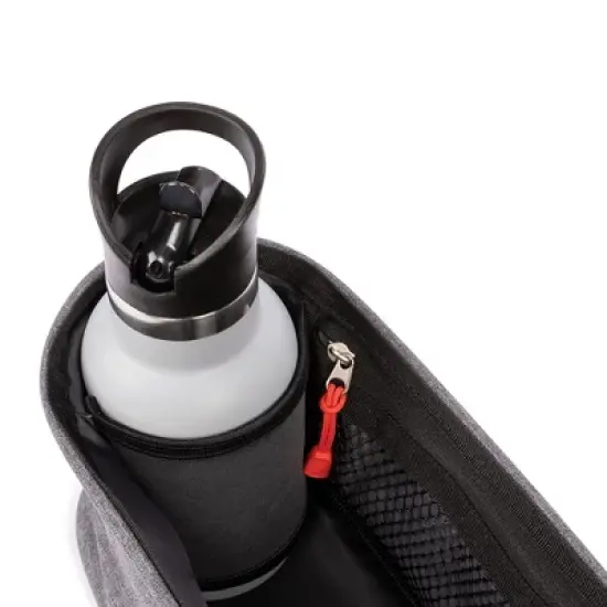 Diono Buggy Buddy Universal Stroller Organizer, Cup Holders, Secure Attachment, Zippered Pockets, Gray image {4}