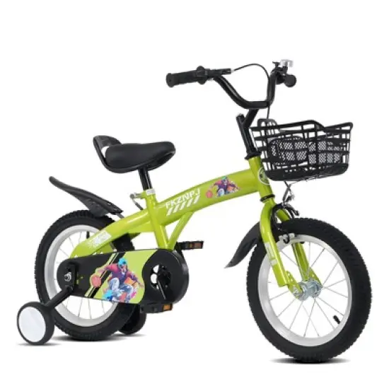 NAYSAYE Bicycle 18 Inch Kids Bike with Training Wheels Adjustable Saddle for Neighborhood Rides, 43.3"*20.3"*28.9" image {6}