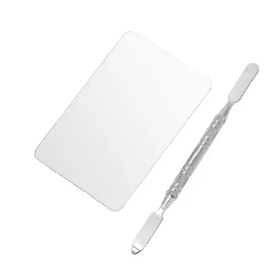 Unique Bargains Leightweight Nail Art Palette Silver Tone 1 Set image {6}