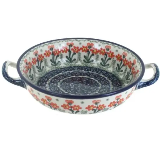 Blue Rose Polish Pottery C40 Ceramika Artystyczna Mini Casserole Dish with Handles image {12}