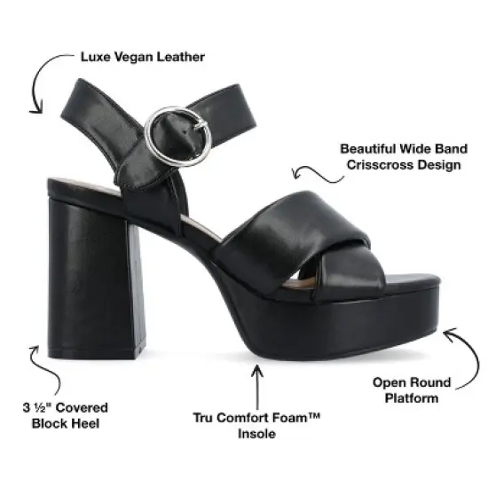 Journee Collection Womens Akeely Tru Comfort Foam Mid Heel Platform Sandals image {7}
