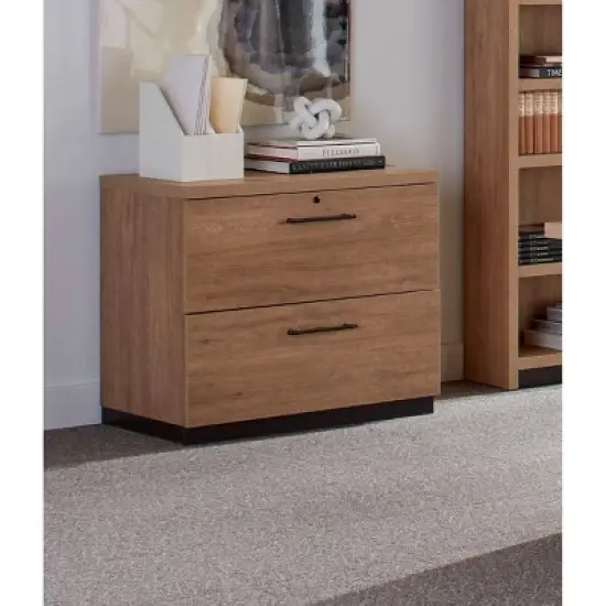 Abbott Contemporary Wood Laminate File Drawer Light Brown - Martin Furniture image {1}