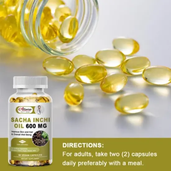 Alliwise Sacha Inchi Oil 600mg Rich Source of Omega 3, 6 and 9 and Antioxidants, Improve Skin & Hair Health, 120 Ct image {4}