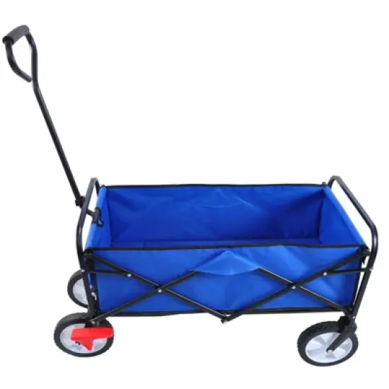 DSVIMOY Portable Folding Beach Wagons with Wheels, Portable Carts with Handle, Blue, 40.55"*21.26"*46.46" image {4}