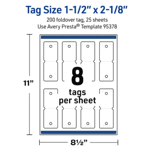 Avery Rounded Foldover Tags, 1-1/2" x 2-1/8", Glossy White, 200 Total image {4}