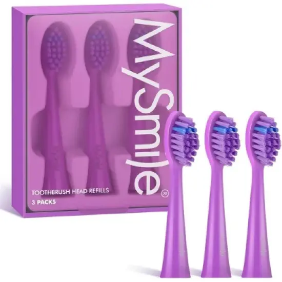 MySmile DY156 Electric Toothbrush Replacement Heads, 3 Pack image {8}
