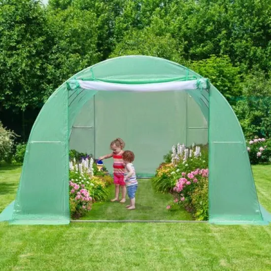 Aoodor  Large Walk-in Green House with Zippered Screen Doors image {1}