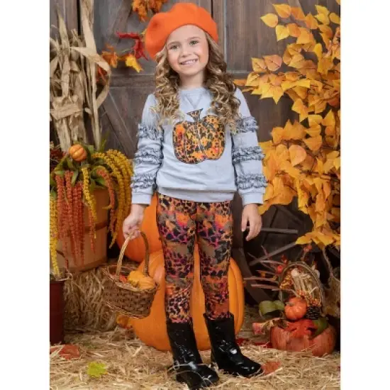 Girls Always Autumn Frill Pullover & Legging Set - Mia Belle Girls image {4}