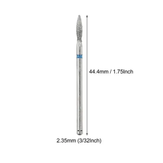 Unique Bargains Emery Nail Drill Bits Set for Acrylic Nails 3/32 Inch Nail Art Tools 44.4mm Length Blue 10 Pcs image {3}