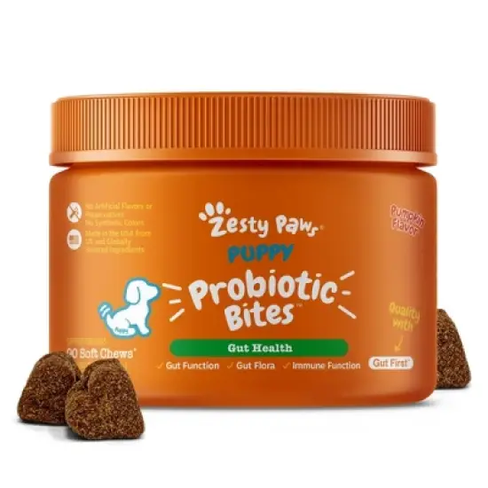 Zesty Paws Probiotic Pumpkin Flavor Dog Vitamin and Supplements - 90ct image {3}