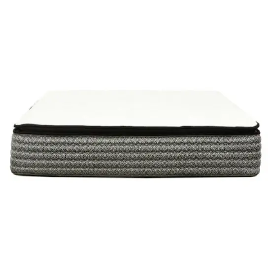 HomeStock Majestic 14 in. Pillow Top Pocket Coil Hybrid Mattress, Gray image {1}