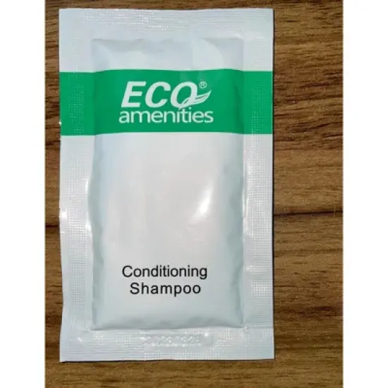 ECO Amenities 100 pack 2 in 1 Travel Size Hotel Shampoo and Conditioner Sets, Bulk Toiletries Supplies, 0.35 fl oz, Green Tea Scent image {5}