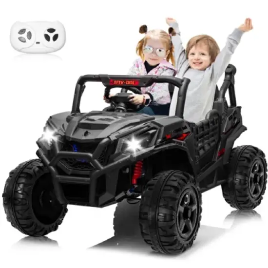 JOYRACER 24V Ride on Truck Toys w/ Remote Control, 2 Seater 400W   Electric Powered Ride on w/ Dump Bed, 3 Speeds, Shovel & Bluetooth/Music image {9}
