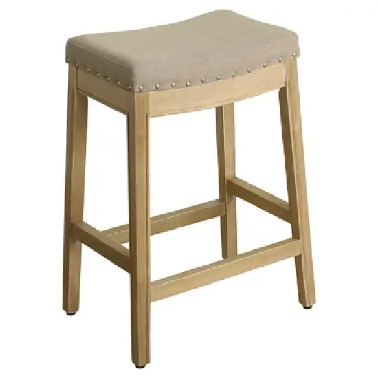 26" Blake Backless Counter Height Barstool with Nailheads - HomePop image {6}