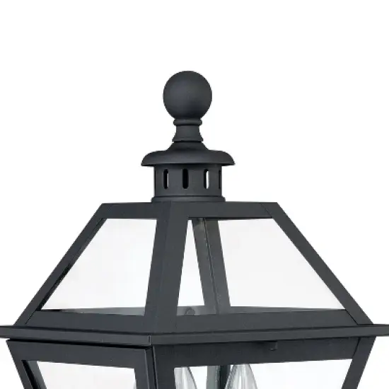 VAXCEL Nottingham 3L Black Outdoor Empire Post Light Clear Glass image {3}