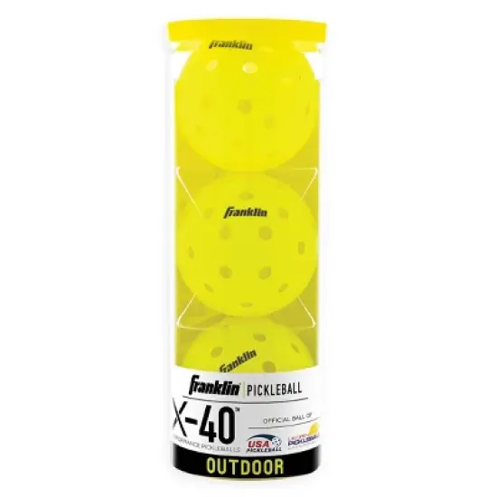 Franklin Sports X-40 Performance Outdoor Pickleballs 3pk - Optic Yellow: Shell image {4}