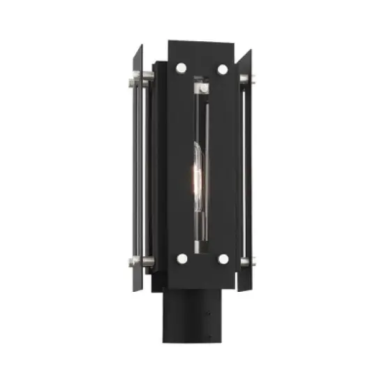 Livex Lighting Utrecht 1 - Light Post Light in  Black/Brushed Nickel image {1}