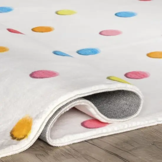 nuLOOM Ilse Colorful Dots Machine Washable Kids Area Rug image {3}