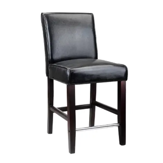 Antonio Counter Height Barstool with Bonded Leather Seat - CorLiving image {3}
