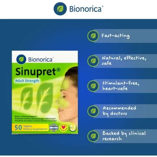 Bionorica Sinupret Adult Strength Sinus - Immune Support Supplement - All Natural - Herbal Nasal Passage & Immunity Boost image {11}