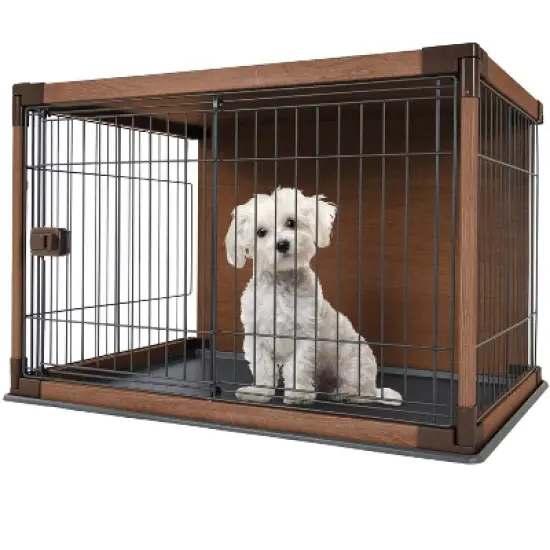 IRIS USA Wire Open Dog Crate Pet Playpen image {11}