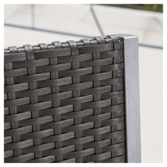 Cape Coral 5pc All-Weather Wicker/Metal Patio Bar Set with 4 Stools - Gray - Christopher Knight Home image {3}