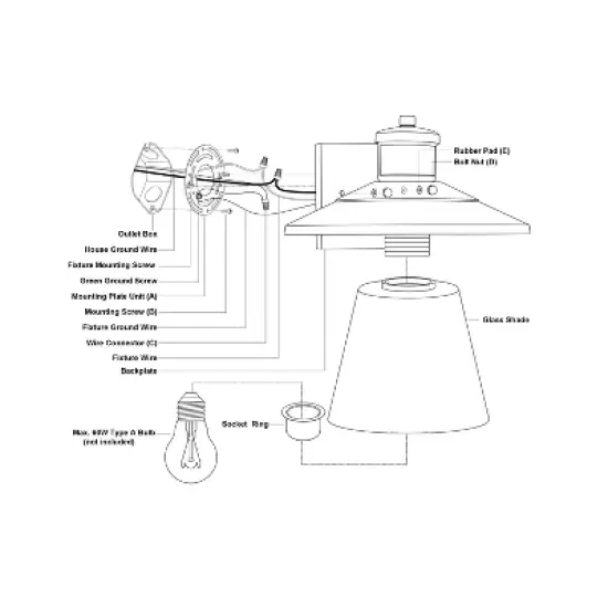 VAXCEL Westport Steel LED Compatible Black Motion Sensor Dusk to Dawn Outdoor Wall Light Coastal Clear Glass image {12}