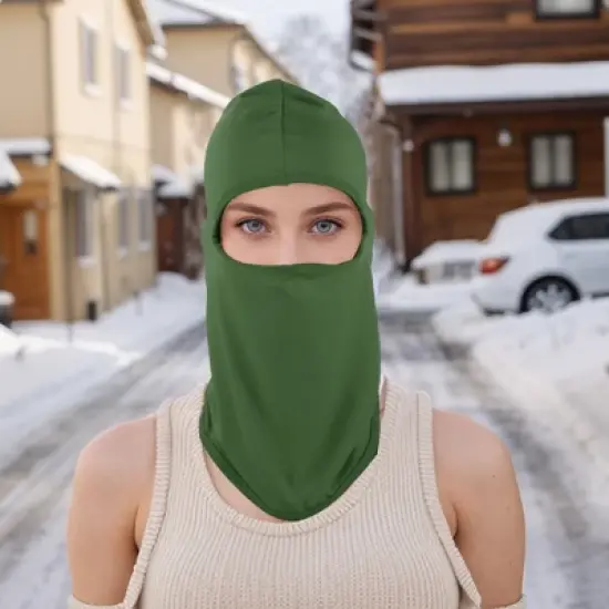 Unique Bargains Ice Silk Solid Color Balaclava Face Mask 1 Pc image {1}