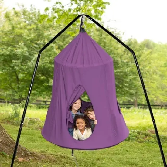 HearthSong HugglePod HangOut Nylon Hanging Tent and Family HangOut Steel Stand Set image {3}