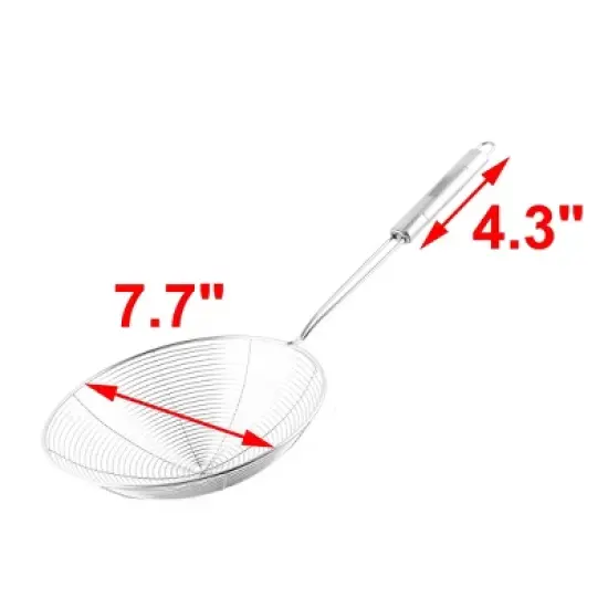 Unique Bargains Restaurant Kitchen Stainless Steel Mesh Strainer Ladle 7.7'' Dia Silver Tone image {1}