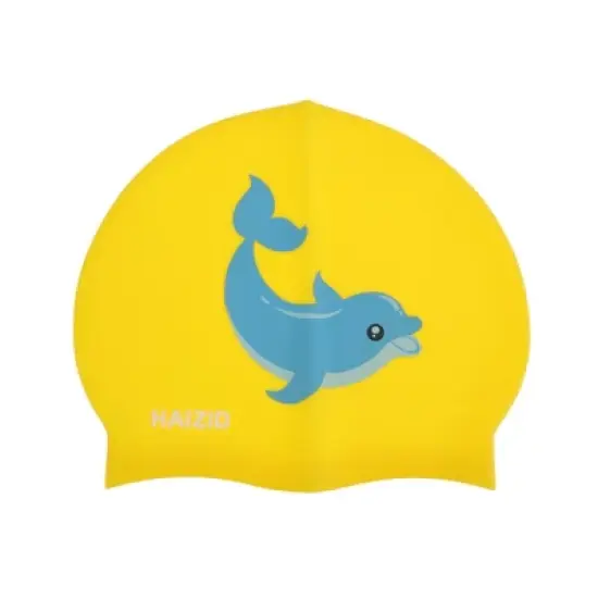 Unique Bargains Kid's Silicone Cartoon Dolphin Swim Cap 1 Pc image {11}