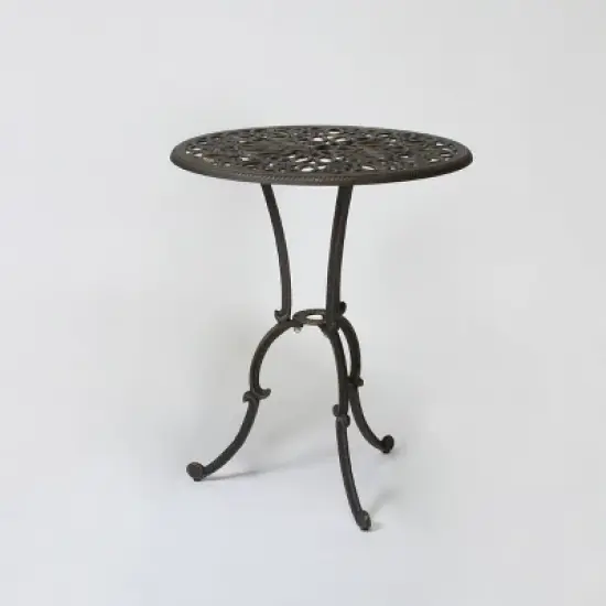 Thomas 3pc Cast Aluminum Patio Bistro Set - Dark Gold - Christopher Knight Home image {2}