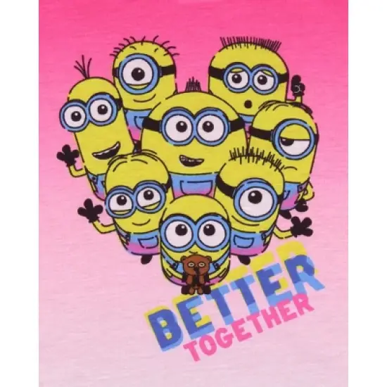 Despicable Me Girls' Movie Minions Better Together Pajama Set Shorts Pink image {2}